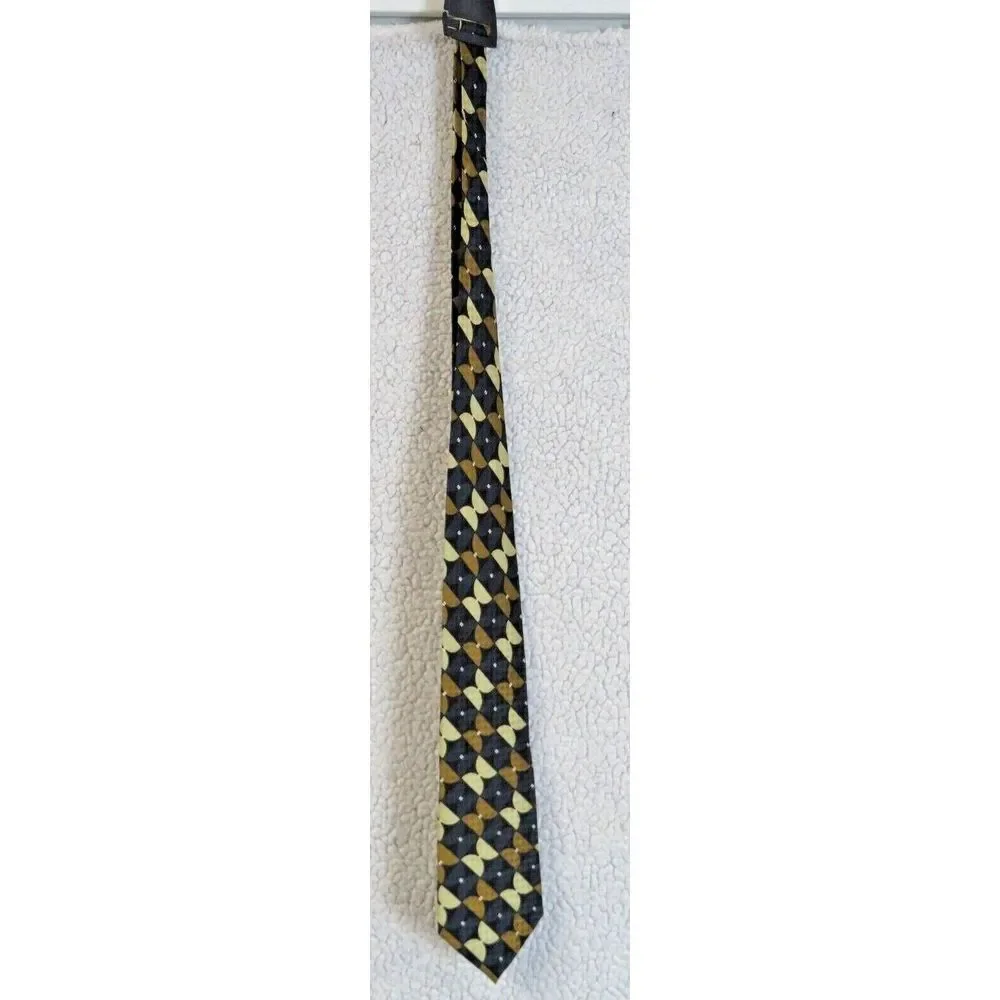 Mens Jhane Barnes Silk Neck Tie‎ Multicolor Geometric